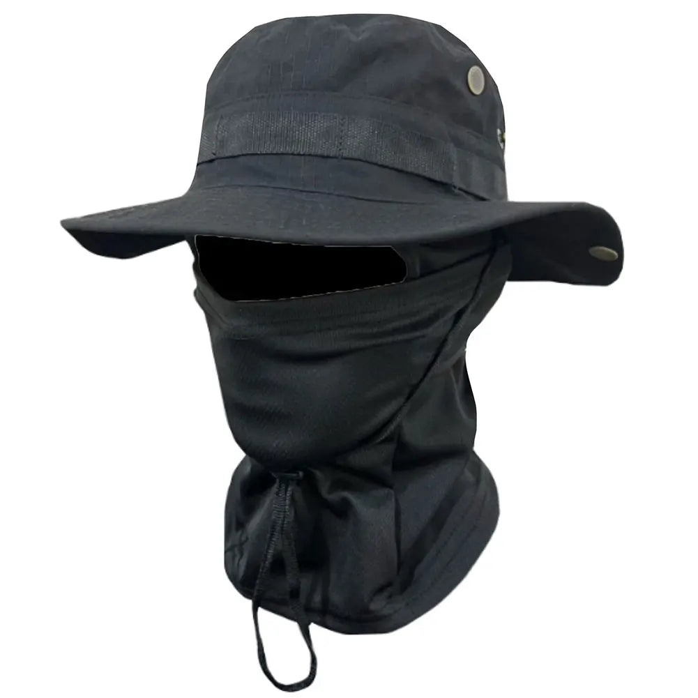 Sun Hat Balaclava Full Face Mask Set Wide Brim Bucket Hat Sun Protection Fishing Cap for Men Women Fishing Hiking Camping