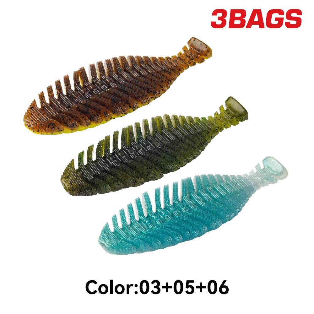 Kingdom 3-Pack Soft Shad Swimbaits (3.7" / 0.44 oz) for Bass & Pike