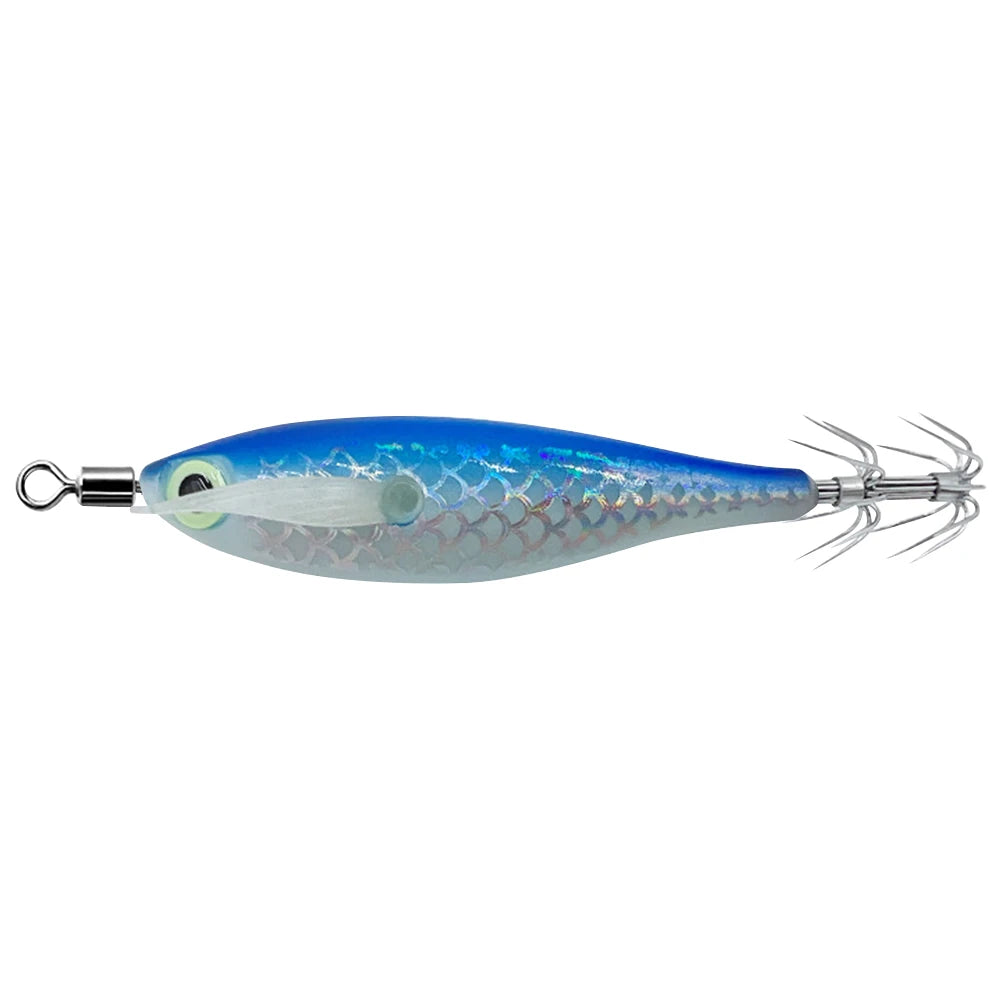 Luminous Squid Hook Squid Fishing Lure with 3D Eyes Glow In The Dark Squid Bait for Night Fishing