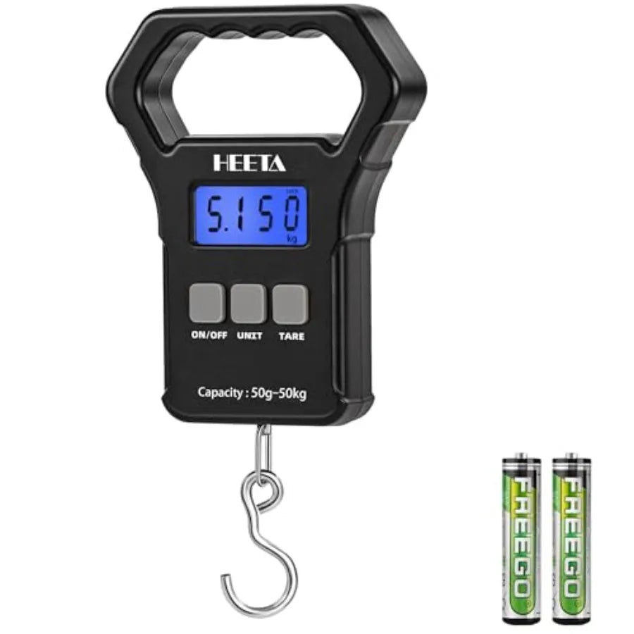 Fish Scale, 110lb/50kg Digital Portable Hanging Fishing Weight Scale with Backlit LCD Display