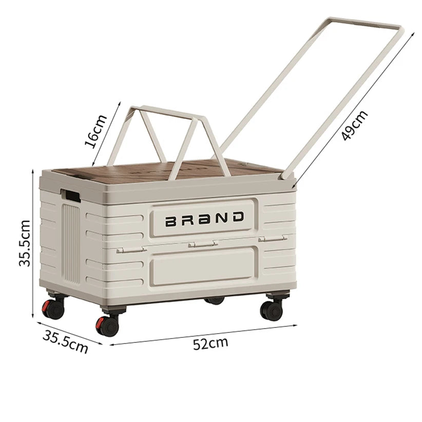 360° Rotating Foldable Storage Cart with Silent Wheels