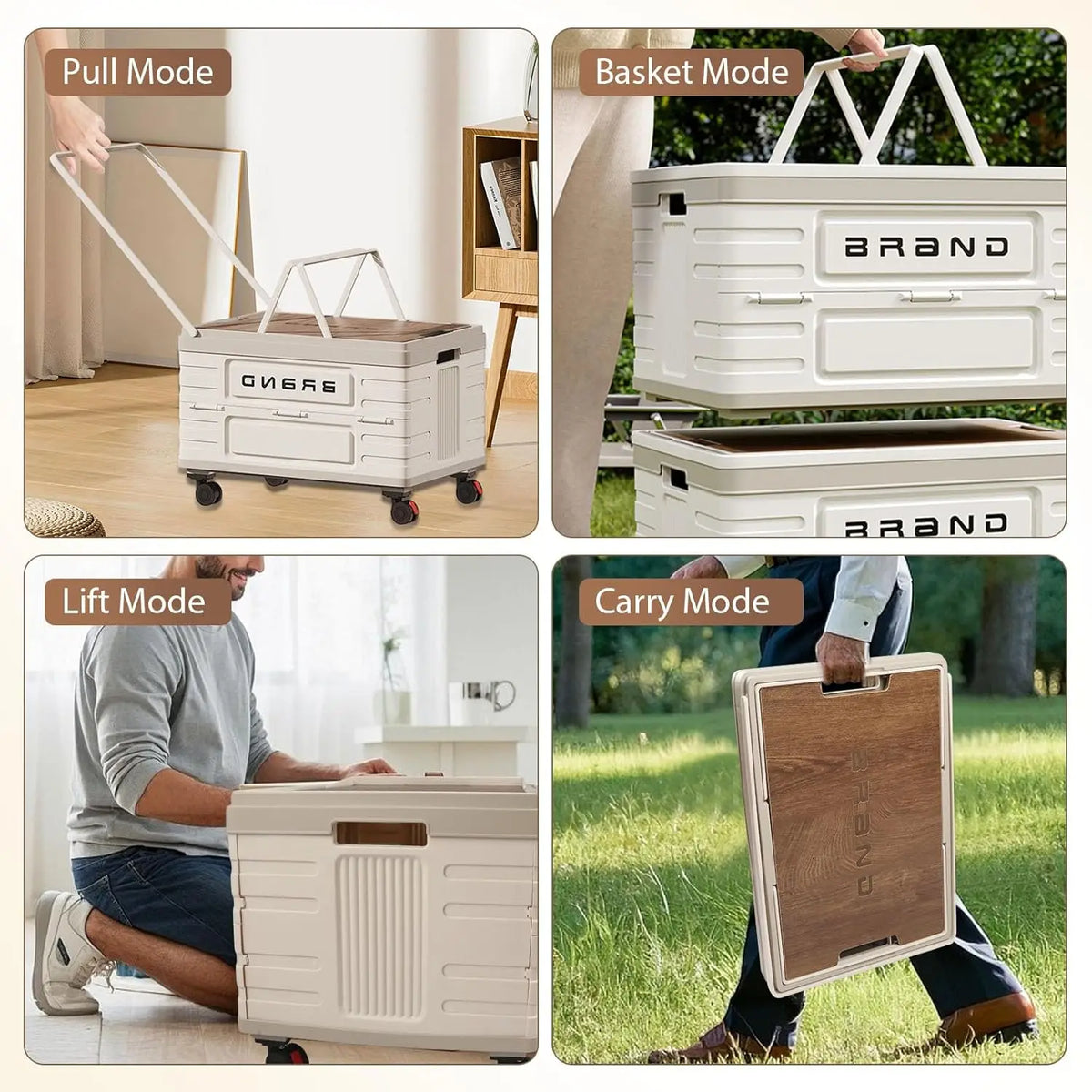 360° Rotating Foldable Storage Cart with Silent Wheels