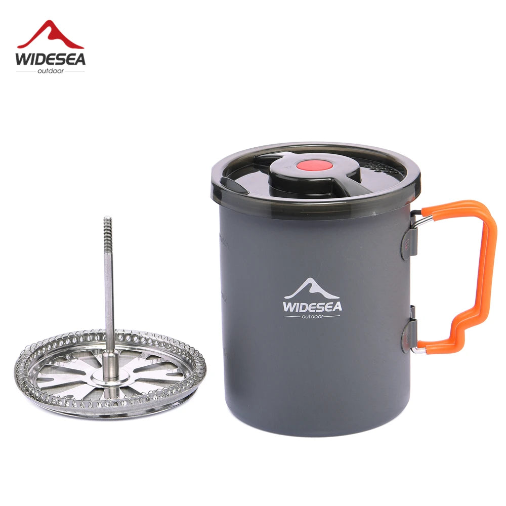 Portable French Press Camping Coffee Pot & Mug Set