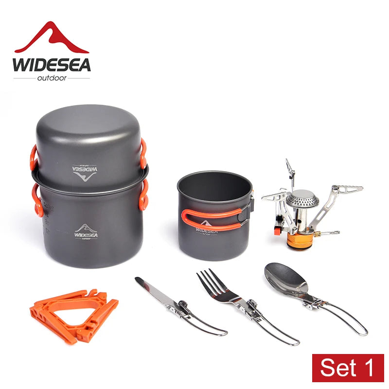 Widesea Camping Cookware Set Outdoor Tableware Equipment