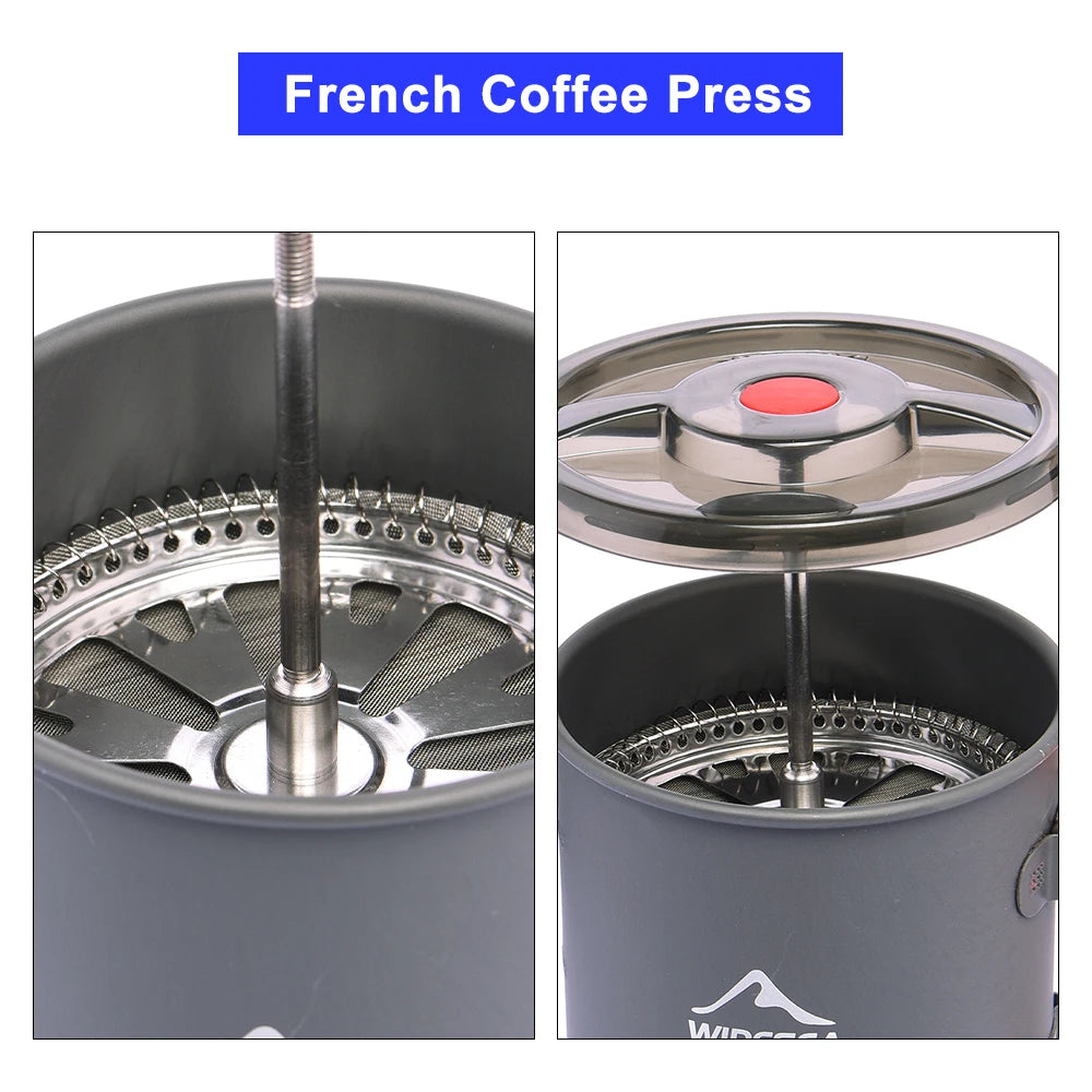 Portable French Press Camping Coffee Pot & Mug Set