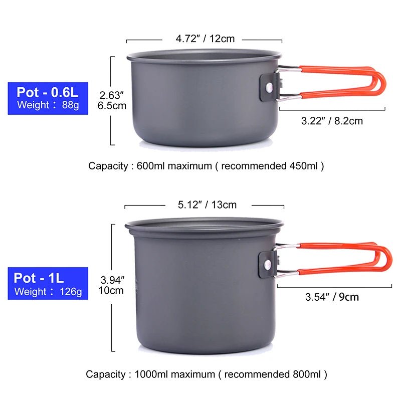Widesea Camping Cookware Set Outdoor Tableware Equipment