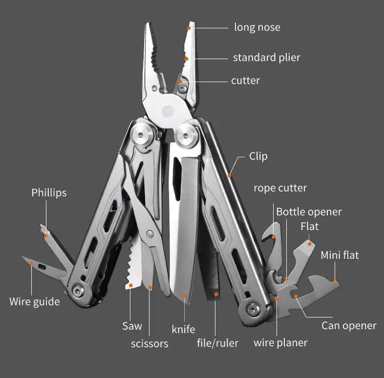 Daicamping DL10 Pocket Multi Folding Knife Plier Multi-purpose Clamp Outdoor EDC Multitools Survival Gear Clip Hand Tool Sets