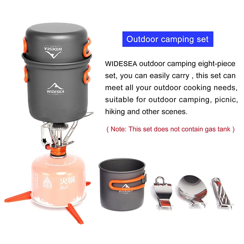Widesea Camping Cookware Set Outdoor Tableware Equipment