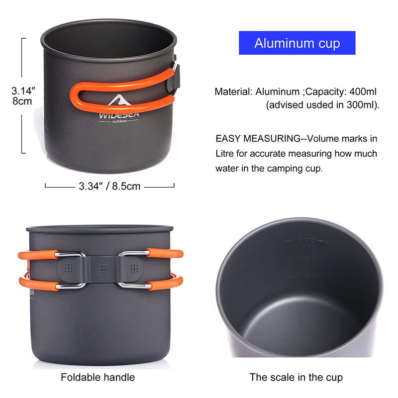 Widesea Camping Cookware Set Outdoor Tableware Equipment