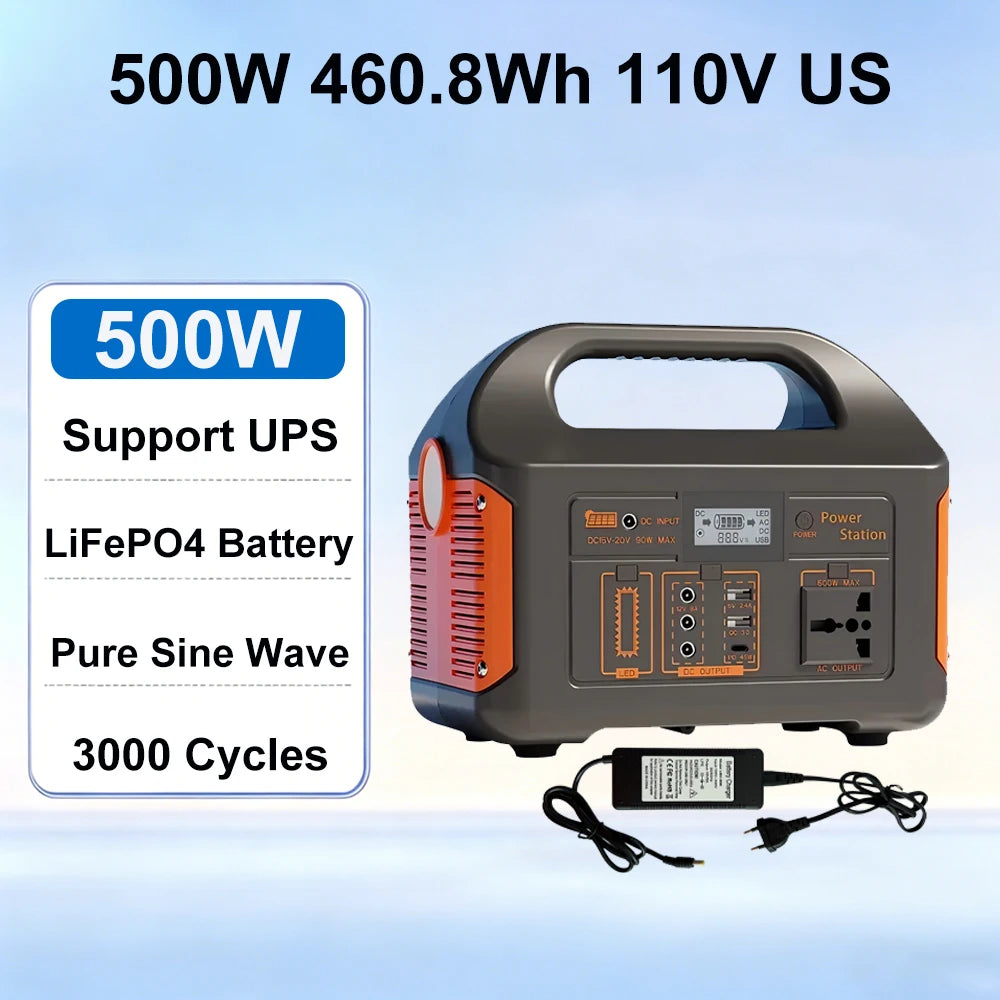 Gaiaray 500W/300W Portable Power Station with LiFePO4 Battery & Solar Generator