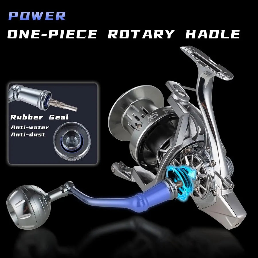 Spinning Reel  Aluminum Frame Fishing Reels Carbon Fiber 55LB Power Drag