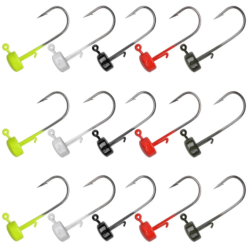 25Pcs Ned Rig Jig Heads Baits Hooks Finesse Mushroom Jig Hooks for Soft Plastic Fishing Lure