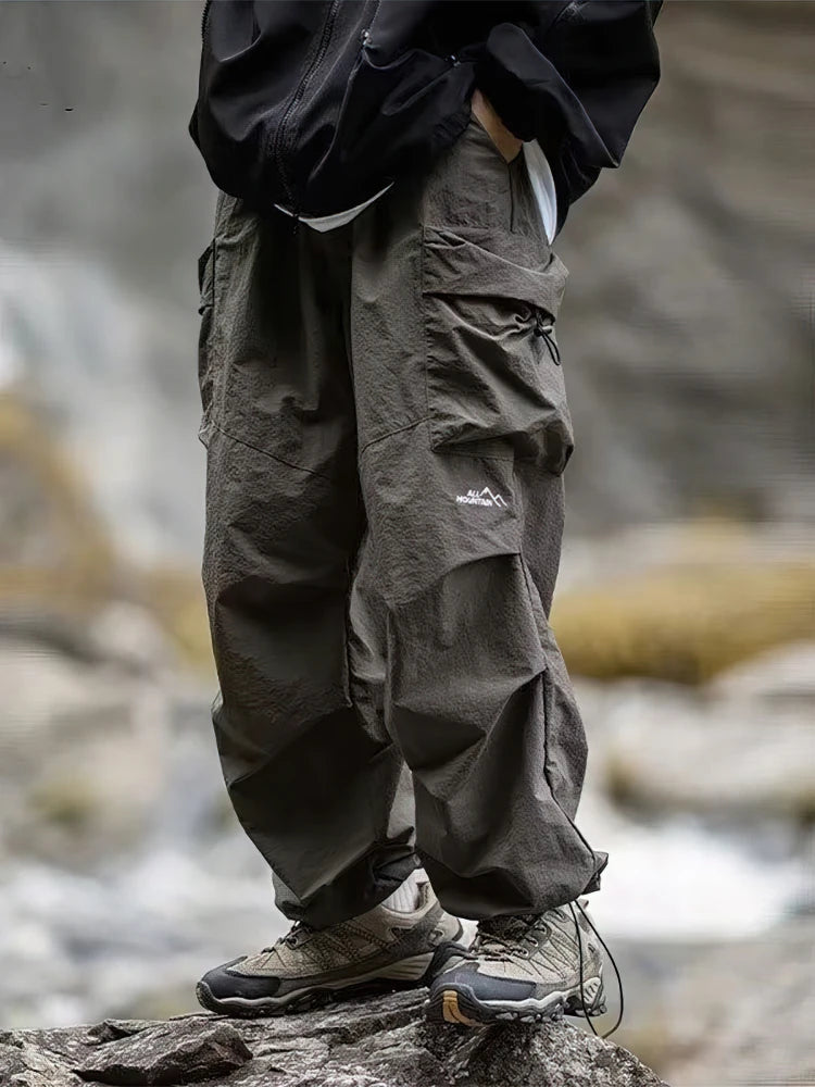 Vintage Baggy Hiking Cargo Pants Men Waterproof Casual Sport Outdoor Wide leg