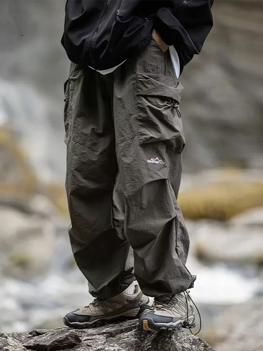 Vintage Baggy Hiking Cargo Pants Men Waterproof Casual Sport Outdoor Wide leg