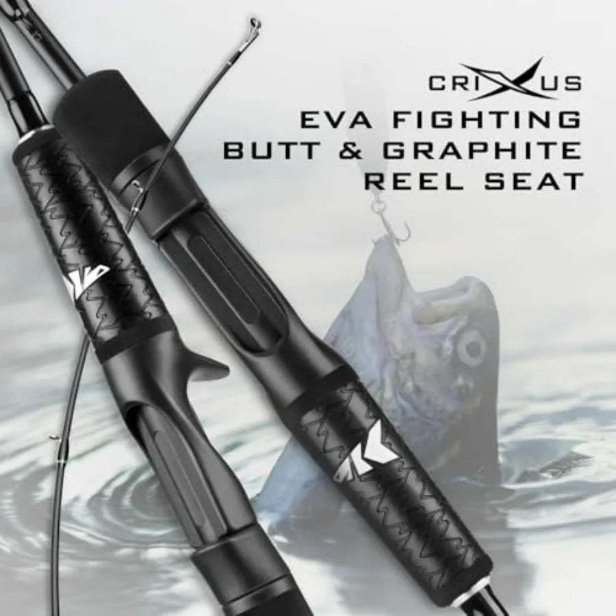 Crixus Fishing Rods, IM6 Graphite Rod and Rod W/Zirconium Oxide Ring Stainless Steel Guides, SuperPolymer Handle