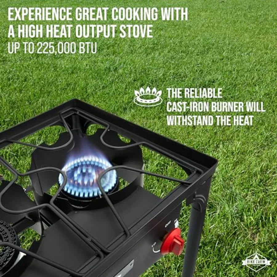 Hike Crew Auto Ignition 3-Burner Outdoor Gas Stove 225000 BTU Portable Propane