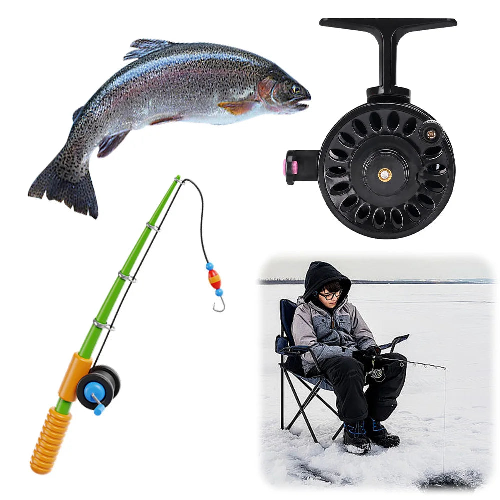 Fly Fishing Reel ABS Lightweight Ice Fishing Reel Fishing Wheel for Trout Pike Winter Fishing Accessories
