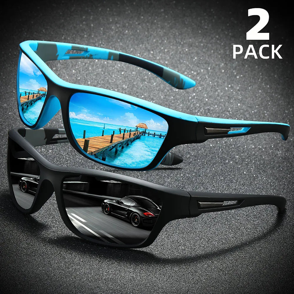 2pcs Polarized Wrap Around Sunglasses for Men and Women  Protection Glasses Perfect for Outdoor Sports Travel Driving