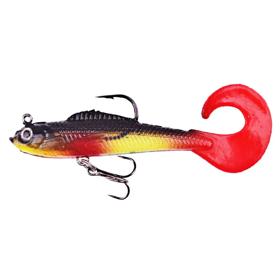6PCS Wobblers Artificial Baits Fishing Tackle Soft Silicone Bait