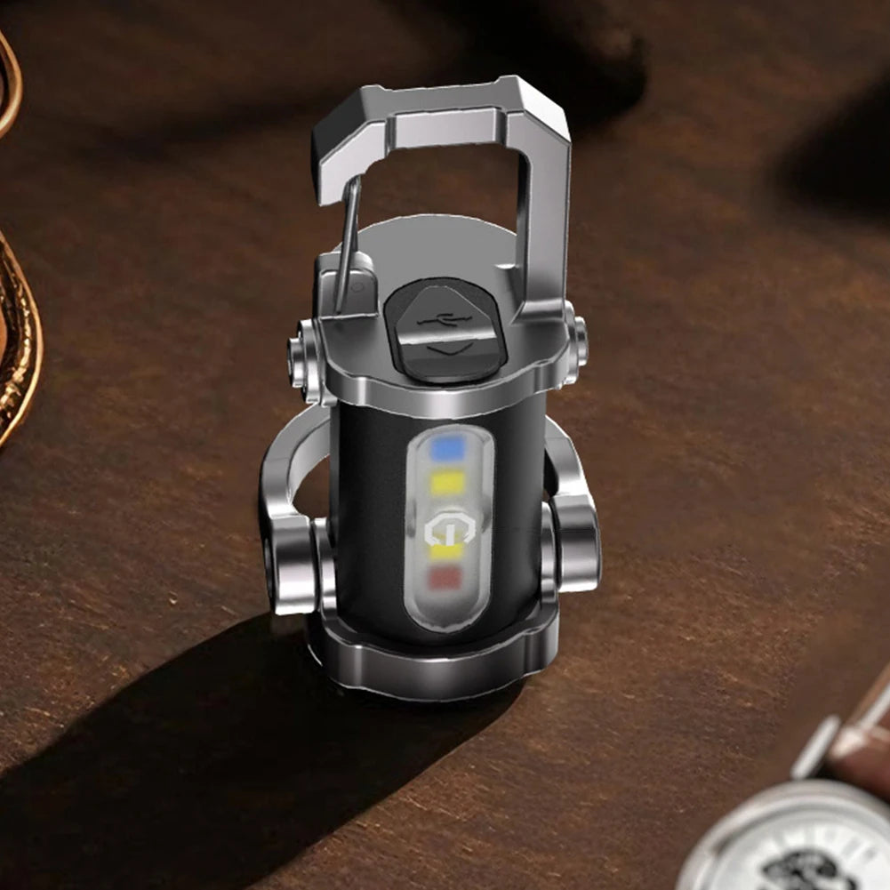 COB LED Keychain Flashlight Multifunctional Ultralight Type-C USB Rechargeable Waterproof