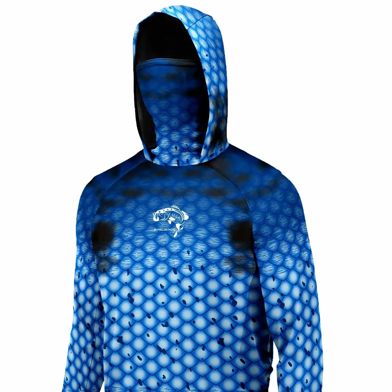 Men's Fishing Hoodie Shirt Long Sleeve with Mask, UV UPF 50+ Shirts Quick Dry, Lightweight & Breathable