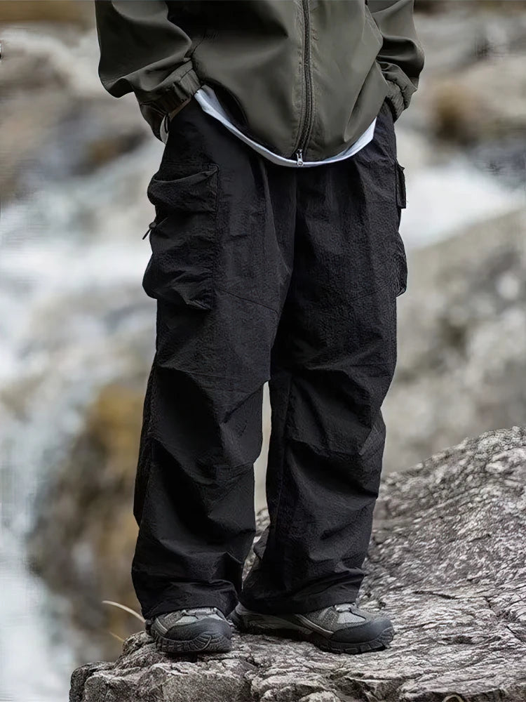 Vintage Baggy Hiking Cargo Pants Men Waterproof Casual Sport Outdoor Wide leg