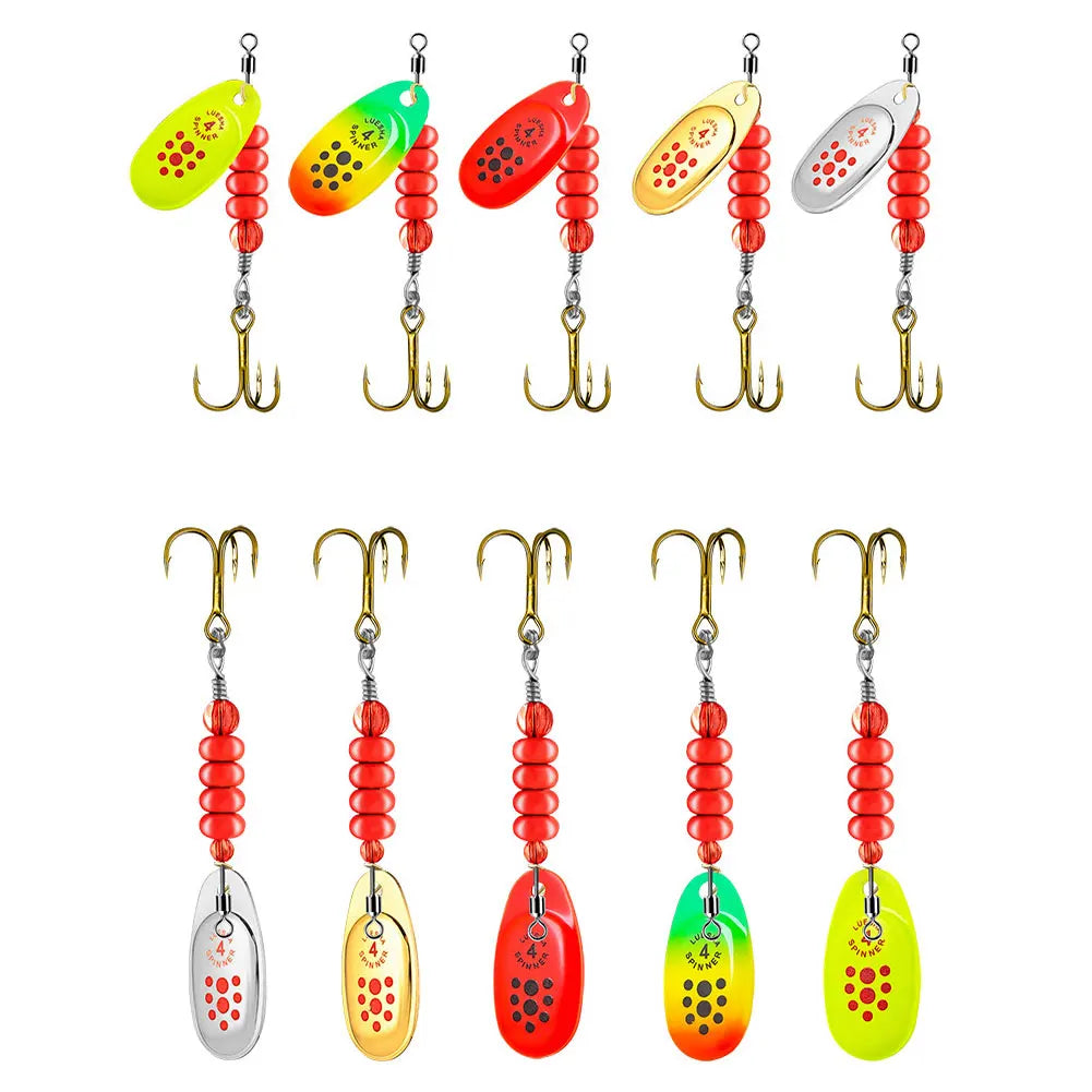 5pcs Metal Spoon Spinner Fishing Lure with Tackle Box Fishing Wobblers Artificial Bait for Bass Pike