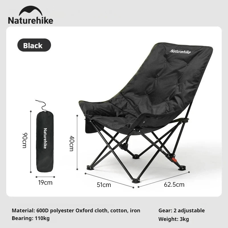 Naturehike High Back Moon Chair Camping Outdoor Fishing Folding Adjustable Lounge Chair