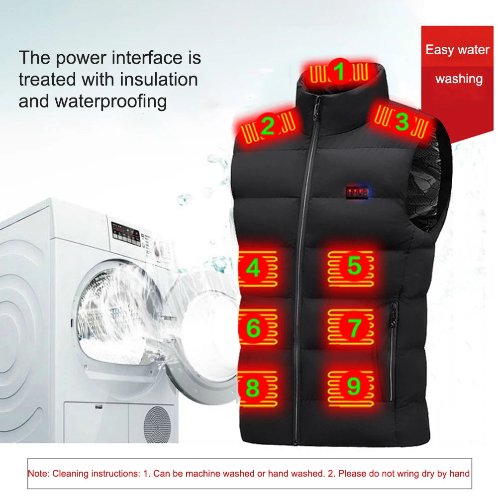 Self-heating Thermal Heated Vest Men USB Electric Heating Lightweight