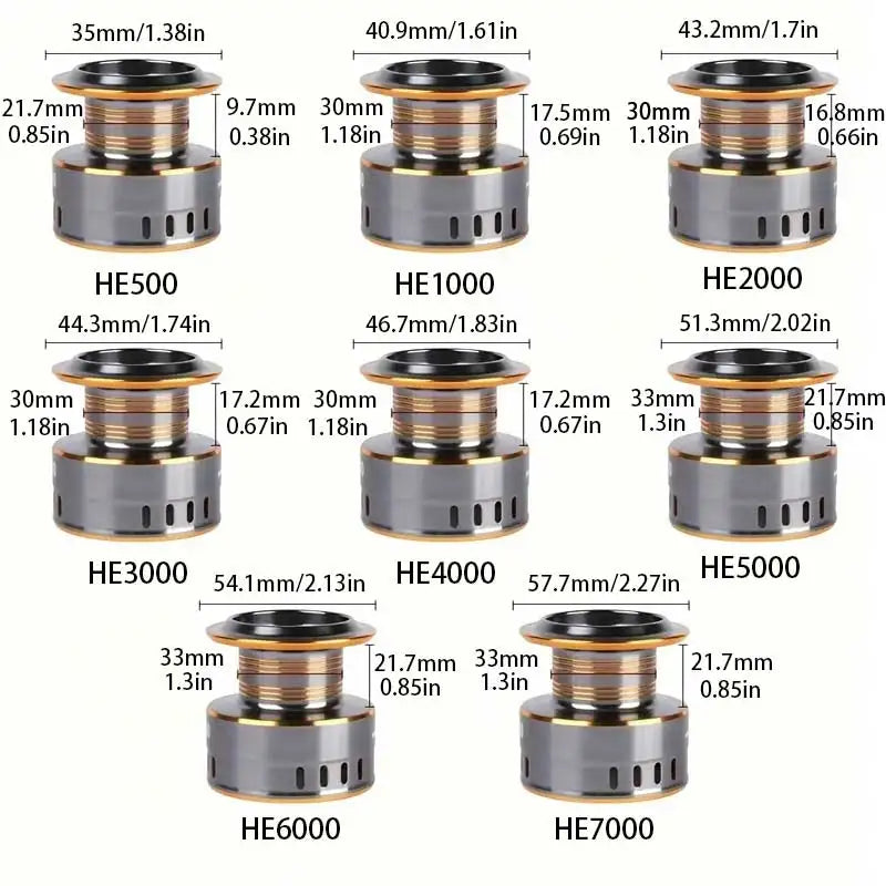 1 Piece Two-Hand Rotating Fishing Reel, He1000-7000 Series, 5.2:1 Gear Ratio, 22.05lb Extraction, Smooth and Sensitive Aluminum Alloy Body