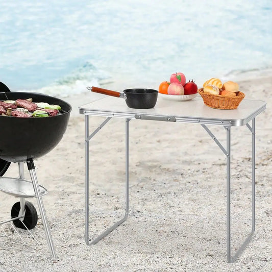 1pc HeavyDuty Portable Folding Table, Aluminum Alloy Camping Picnic Barbecue Outdoor Indoor Use, 23.62 X 31.5 X 27.56inch