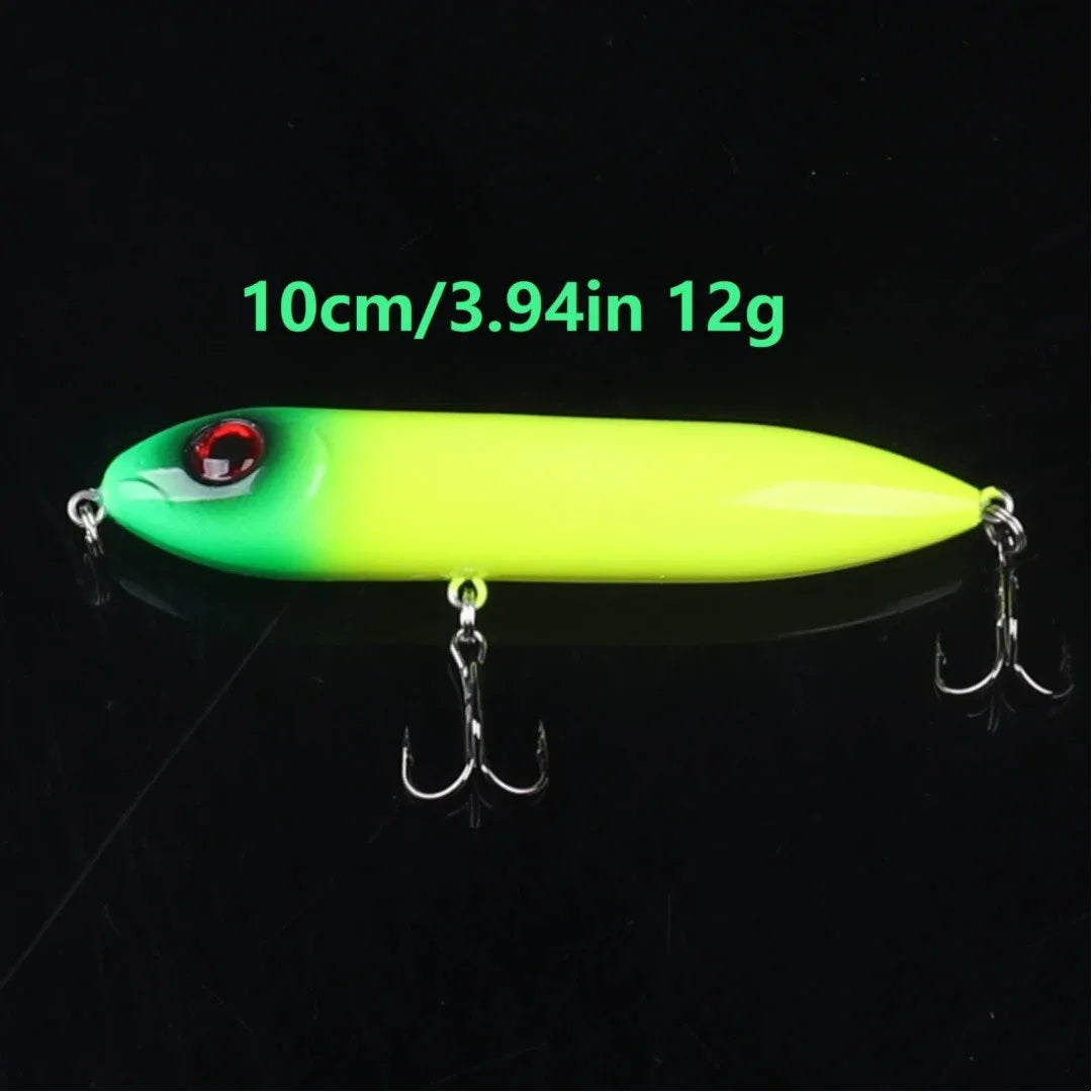 10-Piece Topwater Floating Pencil Lures for Bass, Pike & Catfish