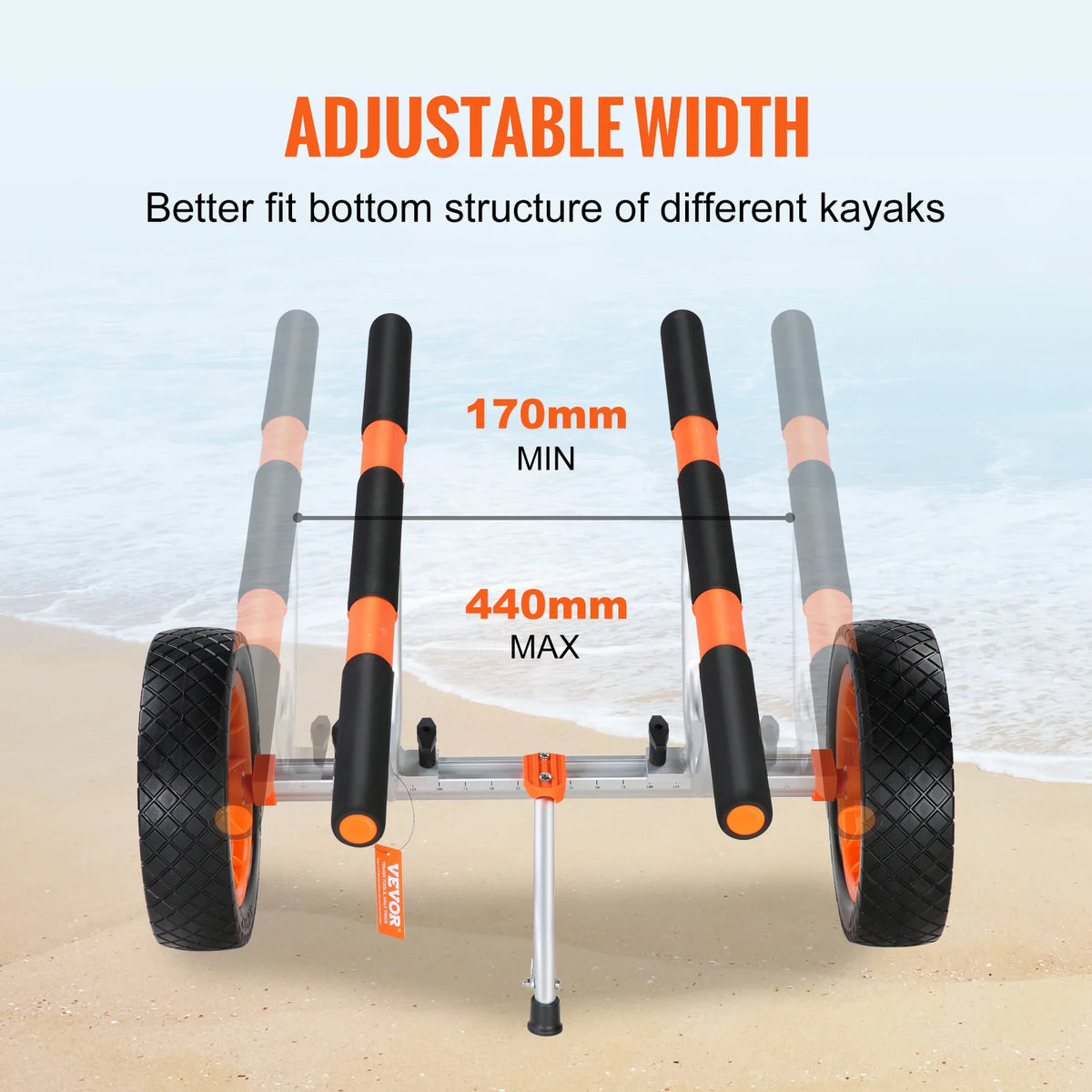 SucceBuy 450lbs Capacity Heavy-Duty Kayak & Canoe Cart with 12'' All-Terrain Tires