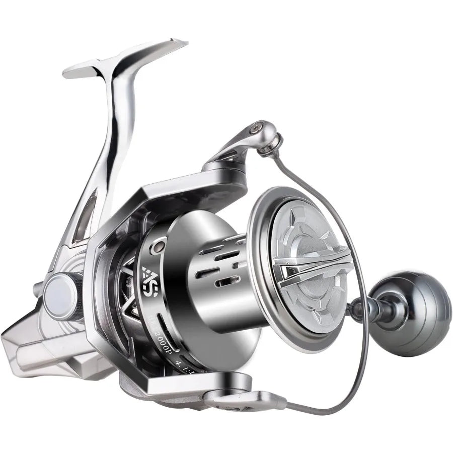 Spinning Reel  Aluminum Frame Fishing Reels Carbon Fiber 55LB Power Drag