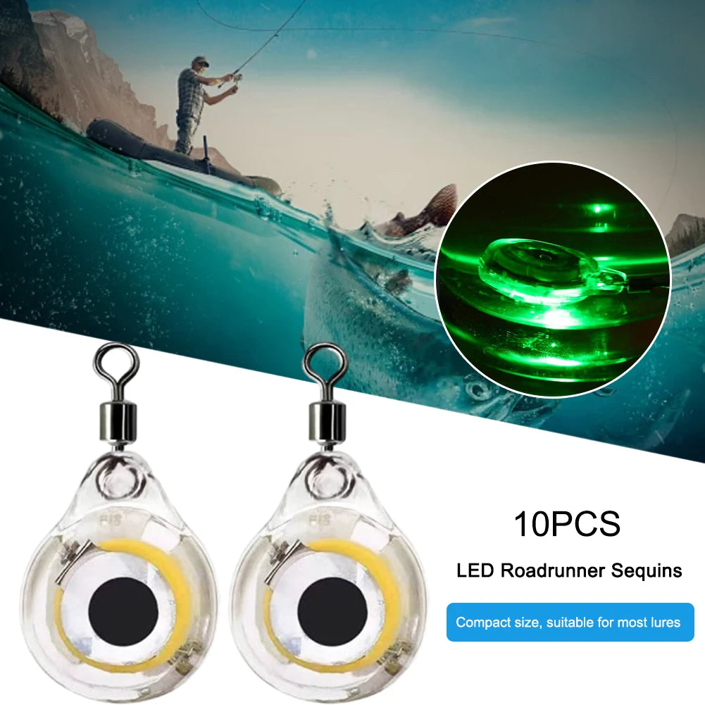 10-100Pcs Mini Fishing Lure Light LED  Eye Shape