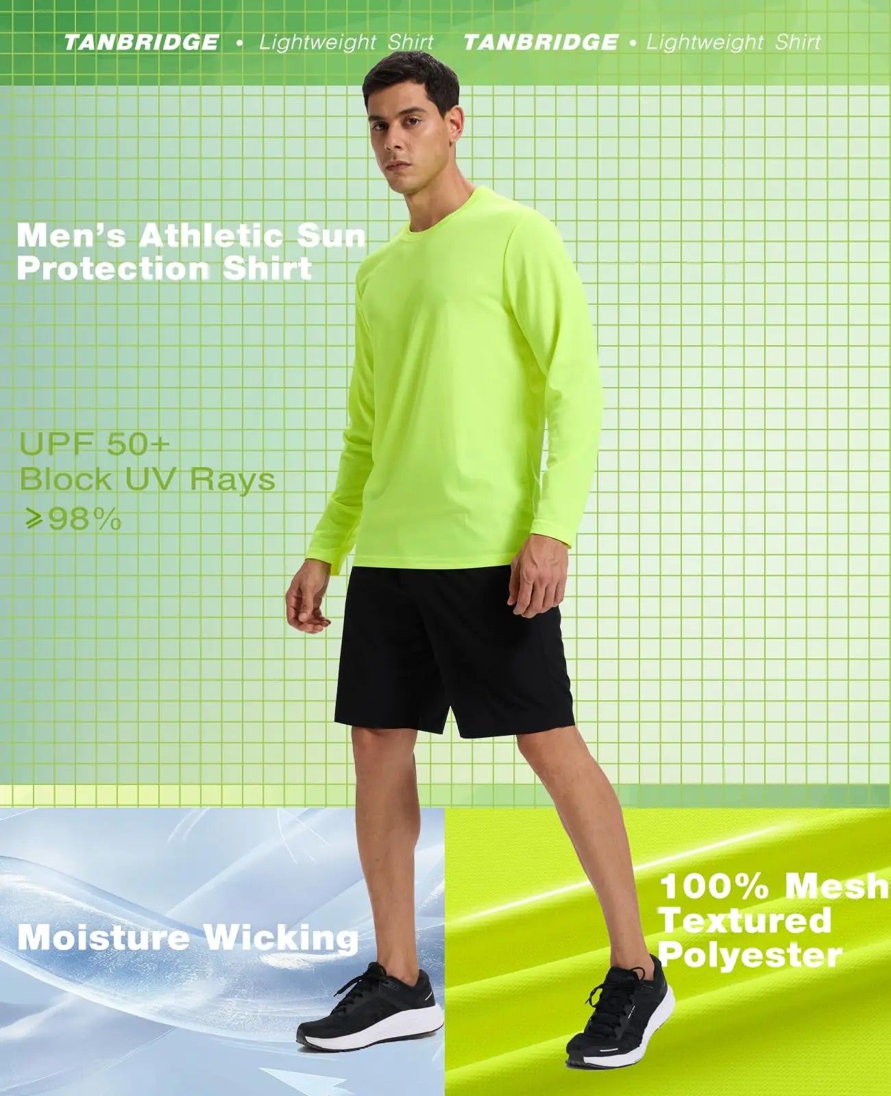 7 Pack Men's Long Sleeve Shirts Sun Protection Shirts Lightweight UPF 50+ Rash Guard for Running Workout Fishing