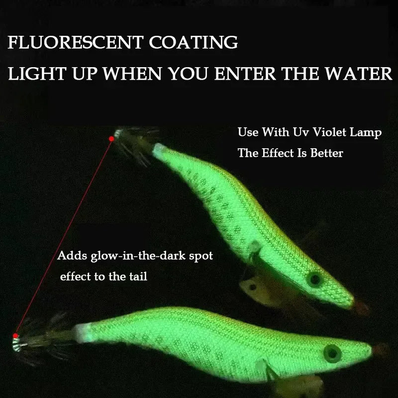 10 PCS Squid fishing bait squid hook sea fishing bait luminous