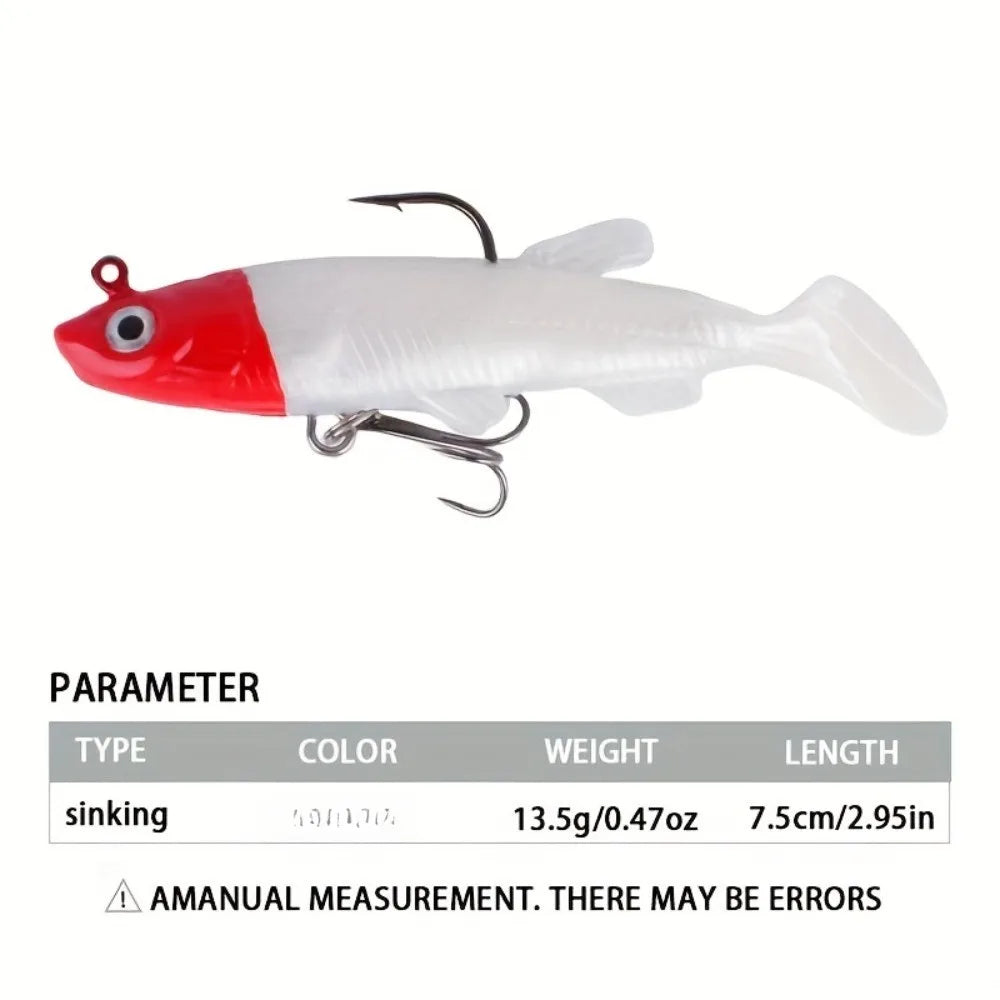 10-Pack Soft Plastic Swimming Swimbaits for Bass & Trout