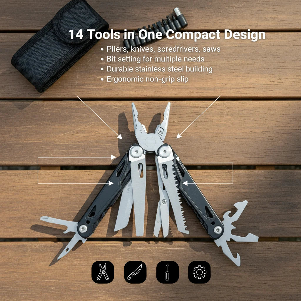 27 in 1 Multitool Pliers - Stainless Steel Survival Tool