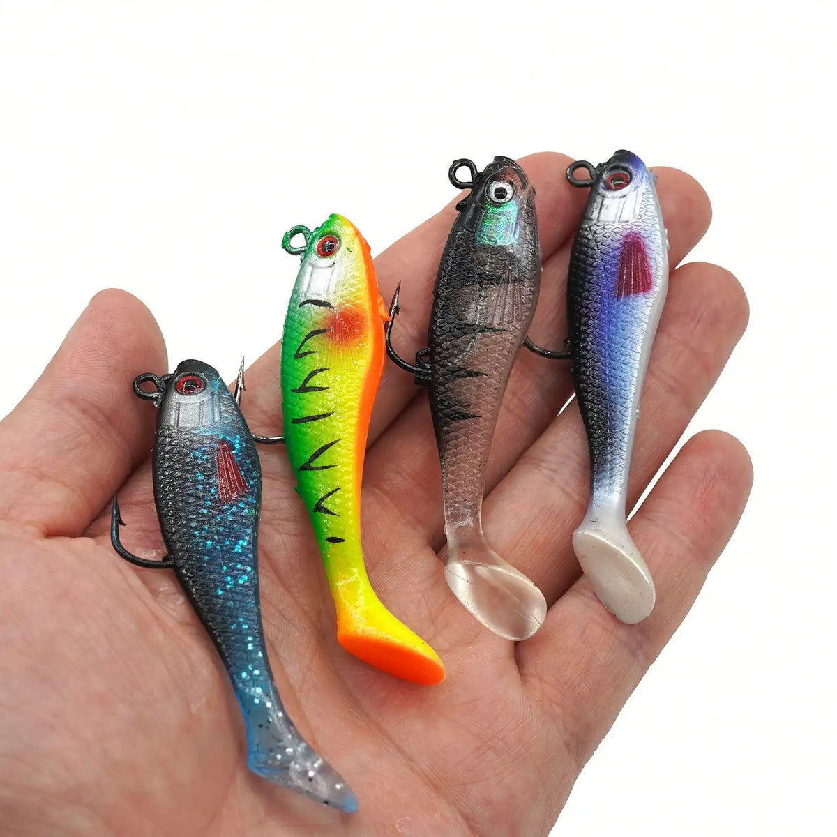 2-Pack Soft Swimming Swimbaits with Moving Tail & Internal Weight