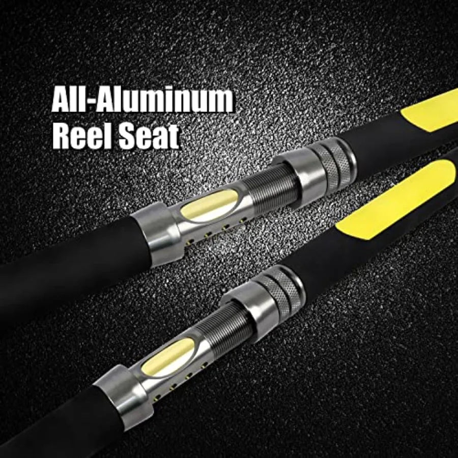 Catfish Fishing Rod 1 Piece 2 Piece Portable Travel Heavy Duty Catfish Fishing Pole for Outdoor Angling 6'6 7'6 8' 10'