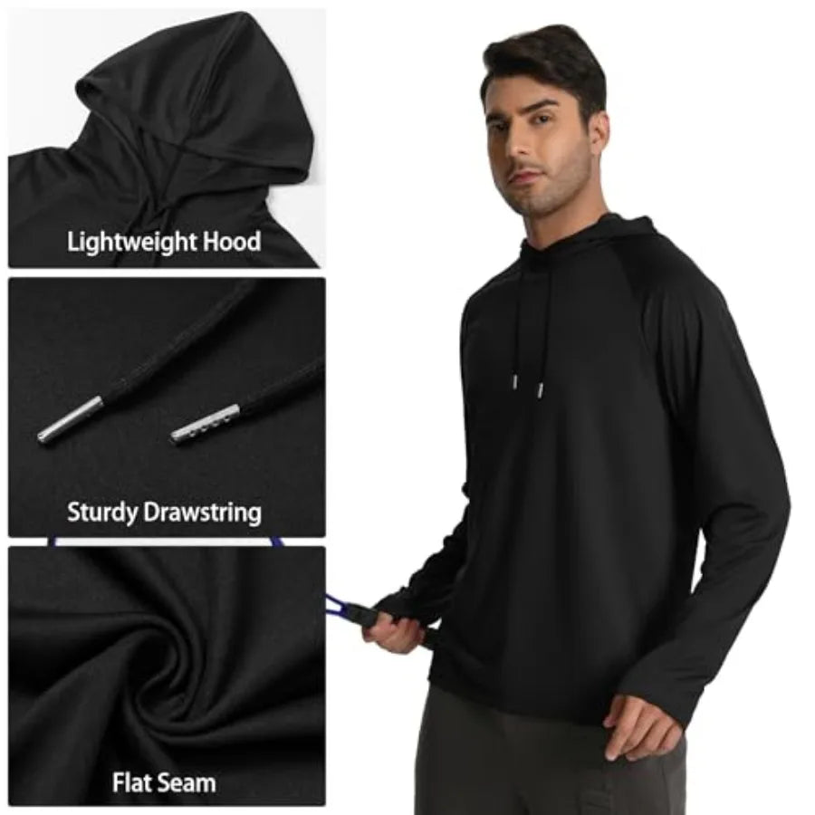 HovSiyla 5 Pack Men's Fishing Shirts Long Sleeve UPF Sun Protection Hoodie Lightweight