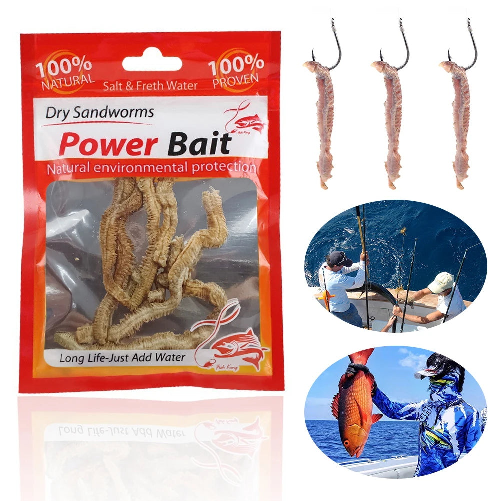 Dry Sandworms Fishing Lures Fishy Smell Lures Lifelike Dry Lugworm