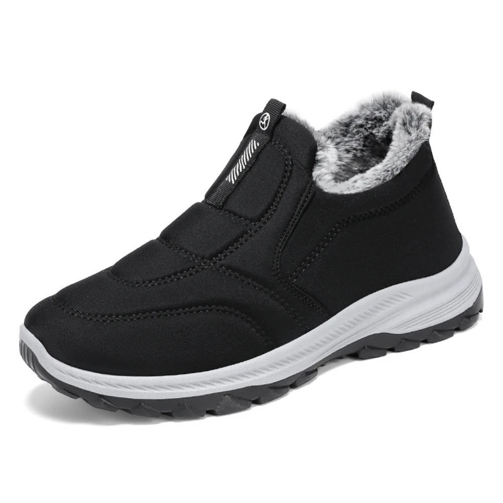 Mens Snow Boots Lightweight Thermal Ankle Boots Comfortable Slip On Sneakers Winter Thick Fur Shoes for Outdoor Sports