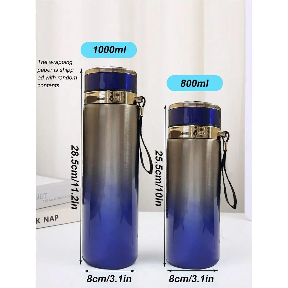 Stainless Steel Insulated Outdoor Water Bottle with Travel Strap