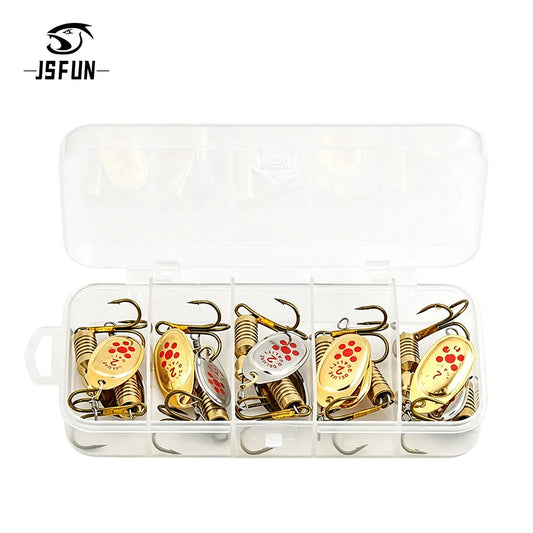 10-Pack Gold & Silver Metal Spoon Lures for Bass & Trout