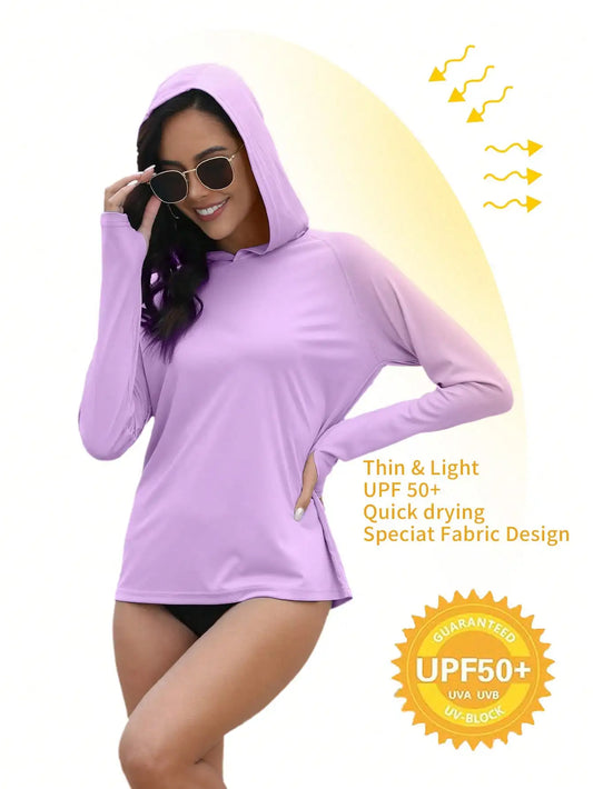1Pcs Women's UPF 50+ Sunscreen Hoodie SPF Shirt Long-Sleeve T-Shirt Hiking Fishing Outdoor Fitness Running Shirt Lightweight Hoodie