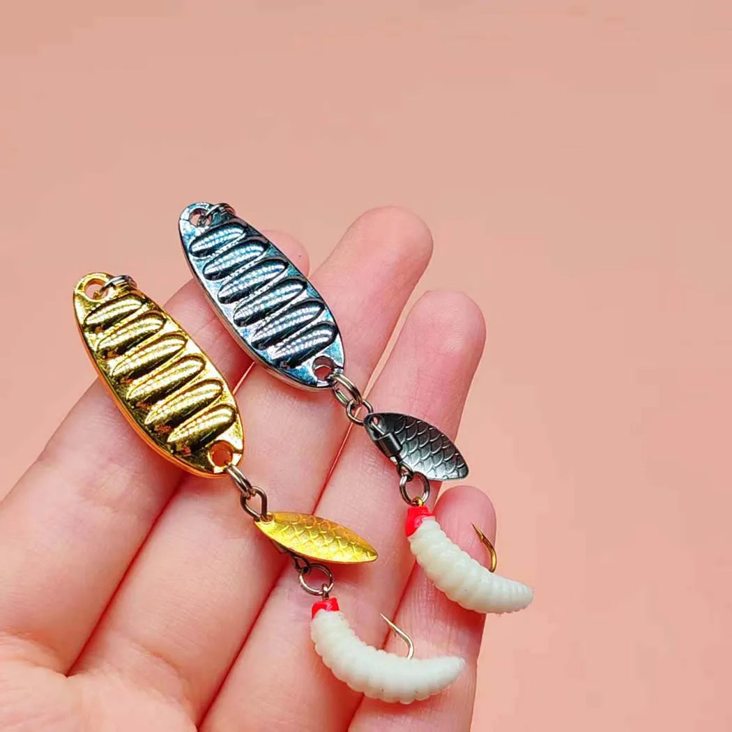 12-Pack Handmade Fly Fishing Flies & Sequins Kit (#6, #10, #16) with Storage Box