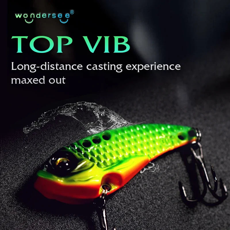 Wondersee 5PCS with Box Switchable Vibration VIB Spinner Spoon Jerkbait