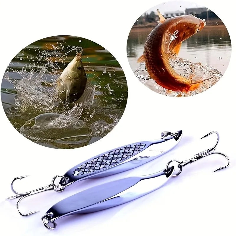 5-Pack 0.74 oz Spinnerbait Spoon Lures for Bass Fishing